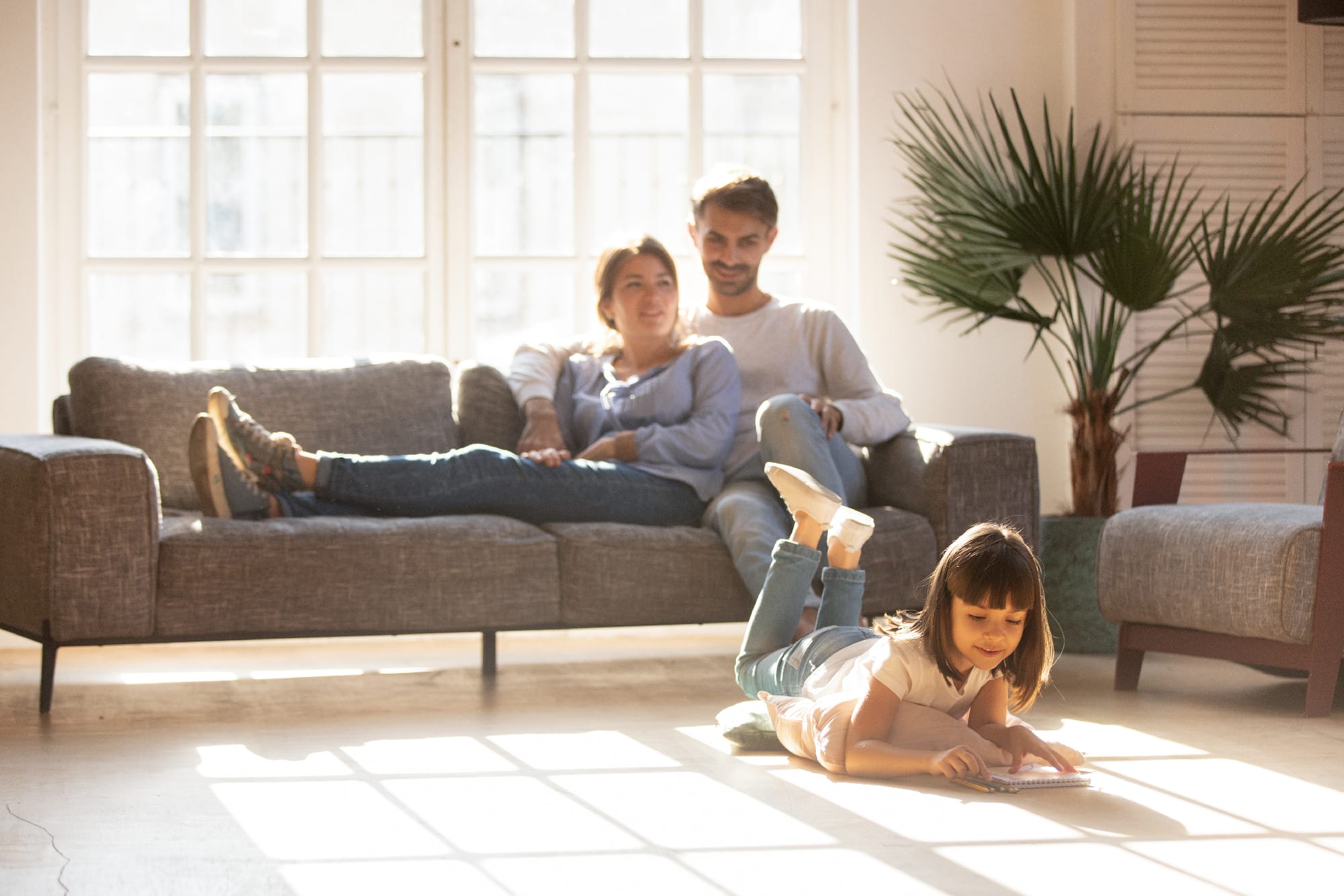 A family enjoys healthier air in their home.